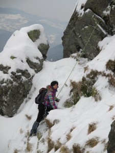 Longueur en rasant les arêtes pour poser des protections (ici, bicoin avec rallong